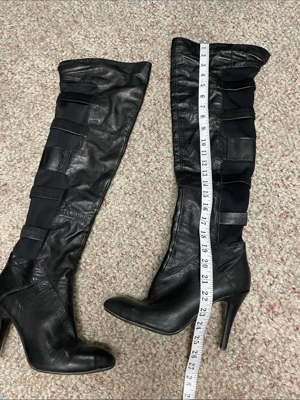 B makowsky thigh high Black Leather High-Heel Knee Boots - Women - Picture 4 of 8
